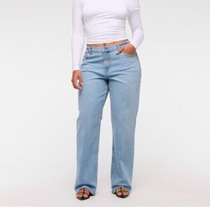 Abercrombie & Fitch Light Blue Low Rise Straight Baggy Leg Jeans Curve Love